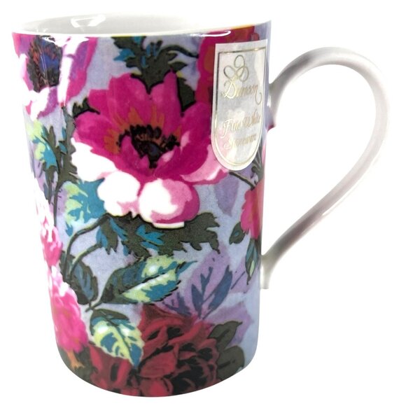 Dunoon Fine White Stoneware Floral Kew Mug Made in Scotland 19th Century Design - Picture 1 of 10